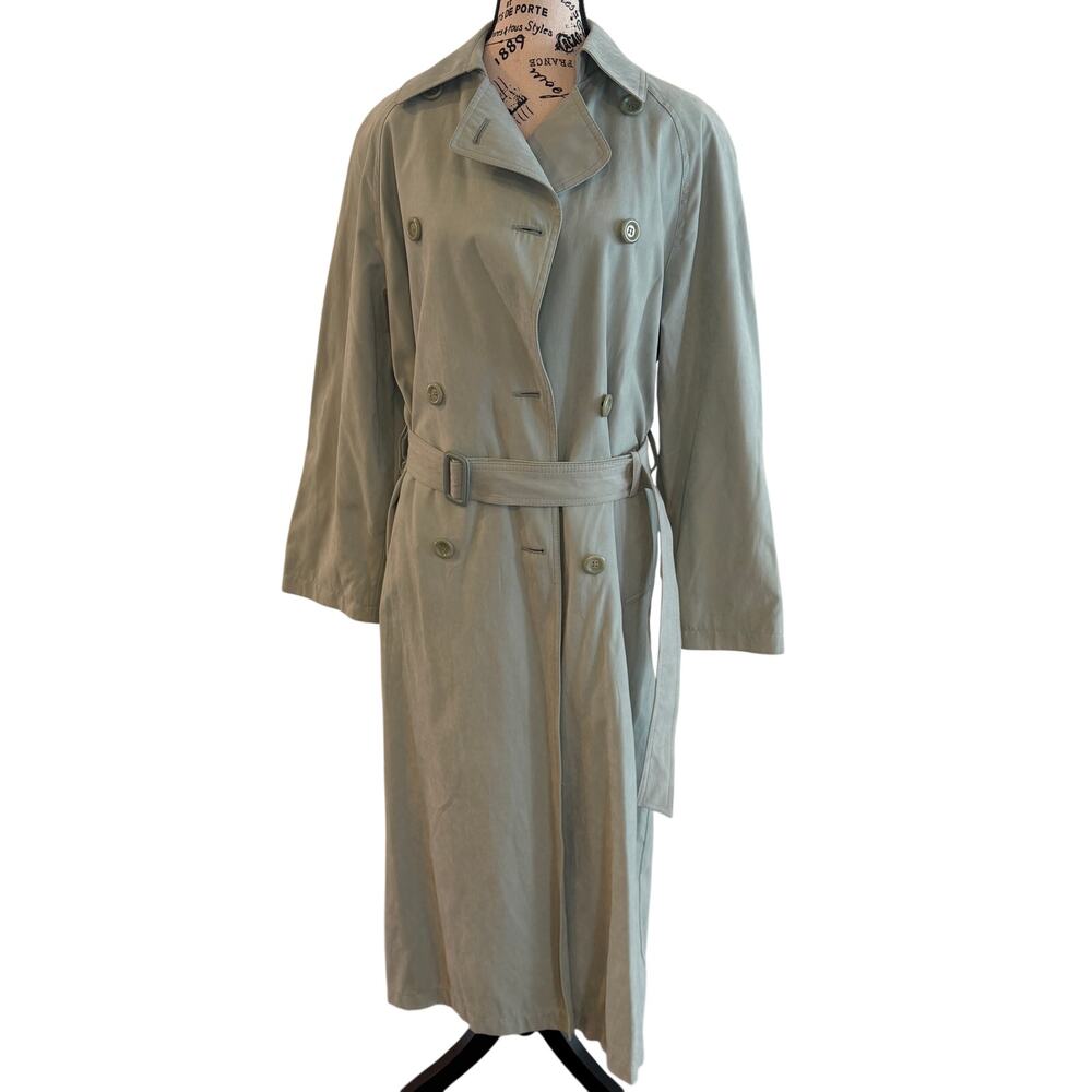 Vintage London Fog Trench Coat Pistachio Green Women’s size 12P